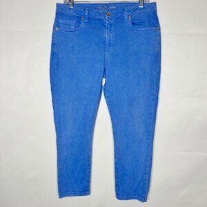 Michael Kors Womens Jeans sz 8 Izzy Cropped Skinny Jeans Periwinkle Blue Stretch